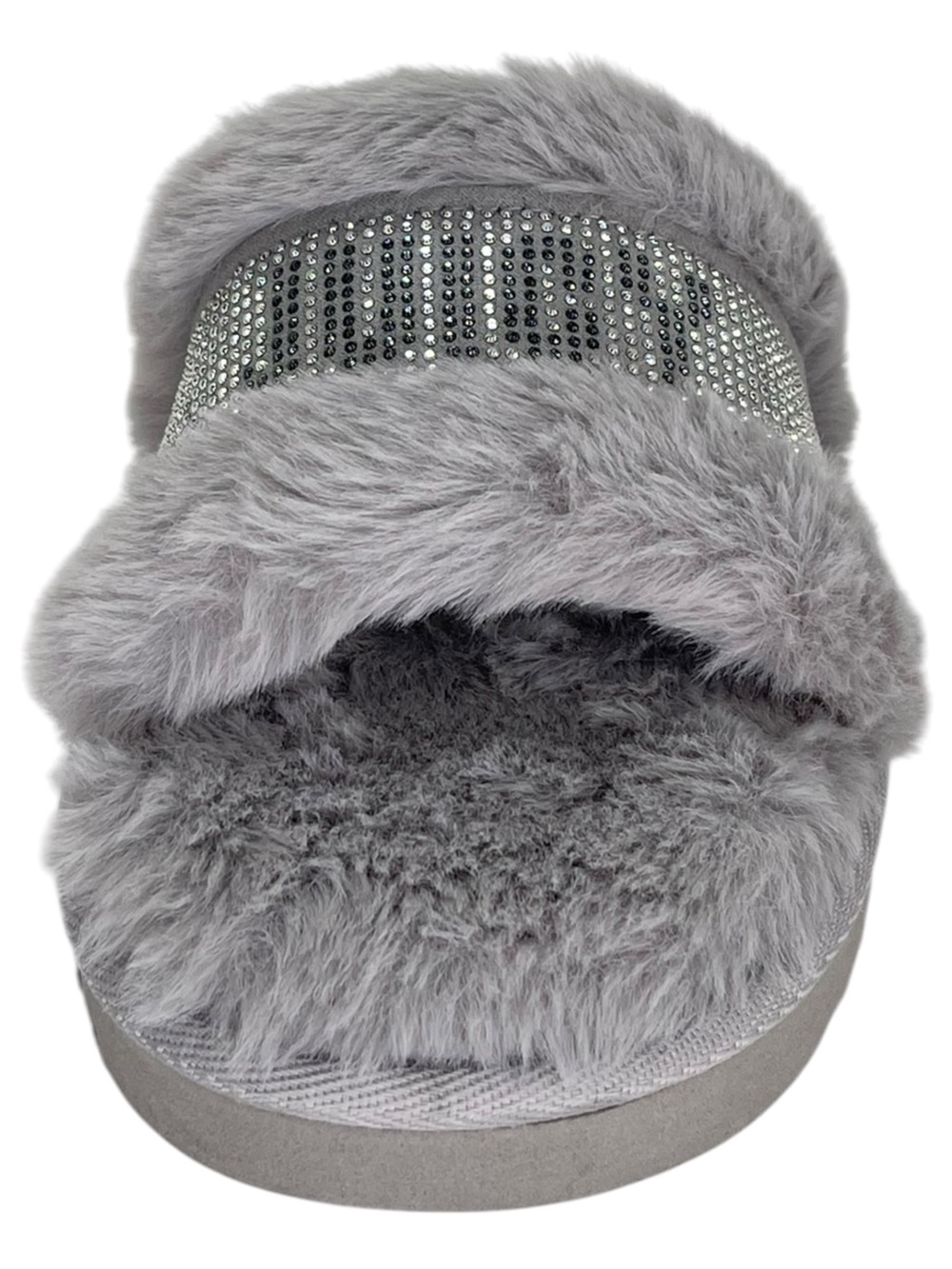 Juicy Couture Halo Grey Faux Fur Womens Sandals Size 10M - Picture 6 of 12